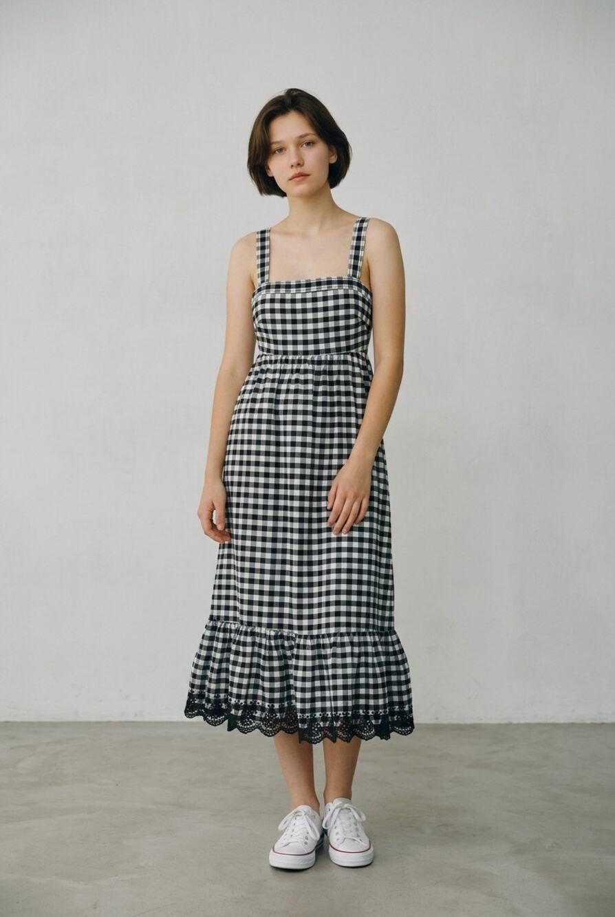 ) XS J.Crew gingham midi dress Cottage Farm core Coquette Prairie Chic Eyelet